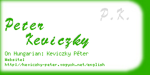 peter keviczky business card